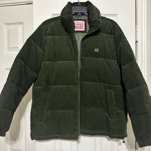Levi's Dark Green Corduroy Puffer Jacket